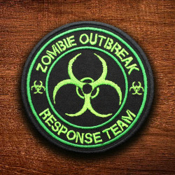 Zombie Outbreak Biohazard besticktes Bügelbild / Ärmelaufnäher mit Klettverschluss